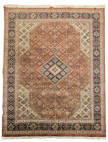 Orange Geometric Meymeh Indian Area Rug 9x11