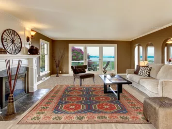 Blue Geometric Anatolian Turkish Area Rug 8x12