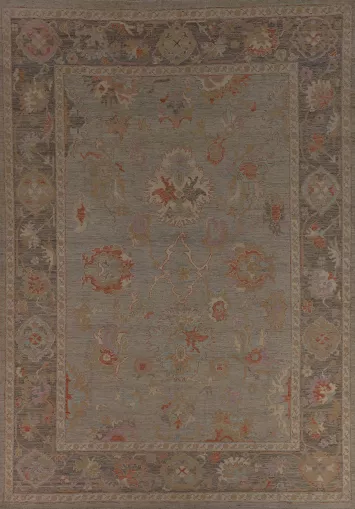 Vegetable Dye Oushak Turkish Area Rug 9x12