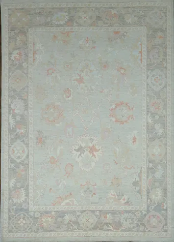Vegetable Dye Oushak Turkish Area Rug 9x12