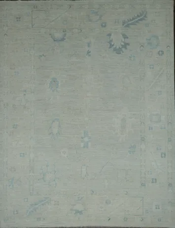 Vegetable Dye Oushak Turkish Area Rug 9x12