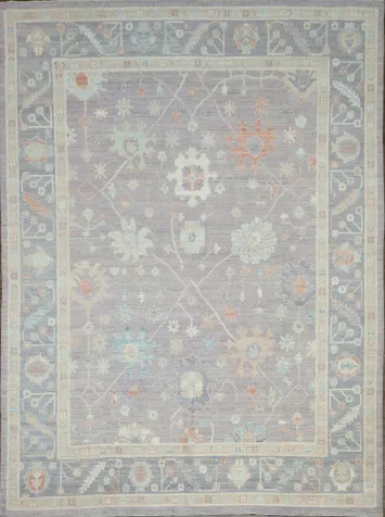 Vegetable Dye Oushak Turkish Area Rug 9x12