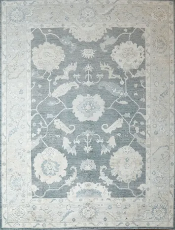 Vegetable Dye Oushak Turkish Area Rug 9x12