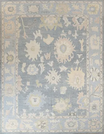 Vegetable Dye Oushak Turkish Area Rug 9x12
