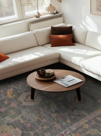 All-Over Gray Oushak Vegetable Dye Large Rug 10x14