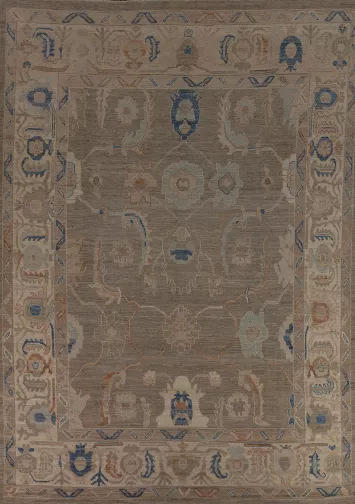 Vegetable Dye Oushak Turkish Area Rug 9x12