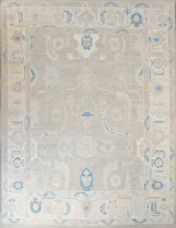 Vegetable Dye Oushak Turkish Area Rug 9x12