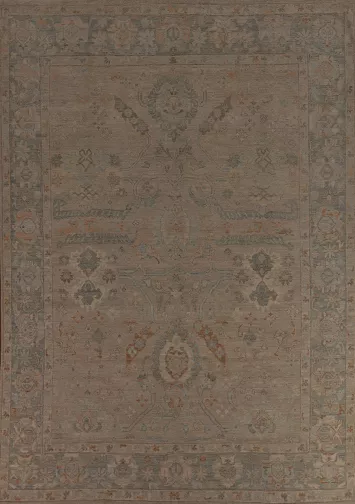 Vegetable Dye Oushak Turkish Area Rug 9x12