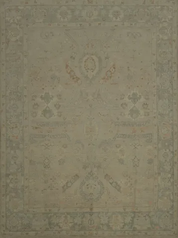 Vegetable Dye Oushak Turkish Area Rug 9x12