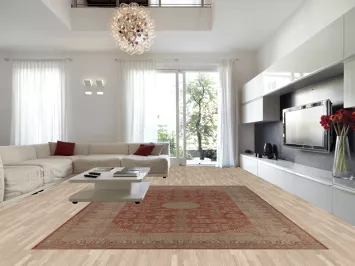 Geometric Wool Oushak Vegetable Dye Turkish Large Rug 10x14