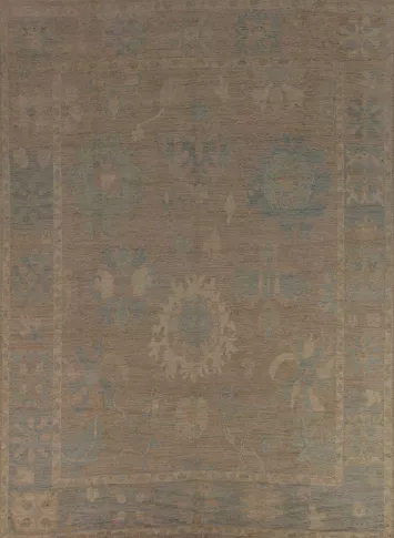 Vegetable Dye Oushak Turkish Area Rug 9x12