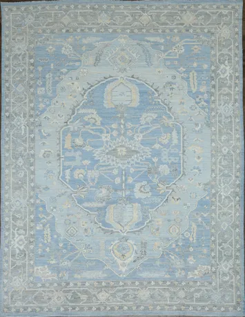 Vegetable Dye Oushak Turkish Area Rug 9x12