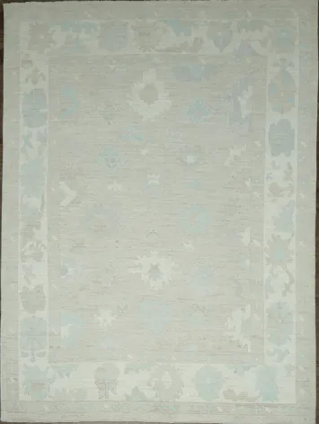 Vegetable Dye Oushak Turkish Area Rug 9x12