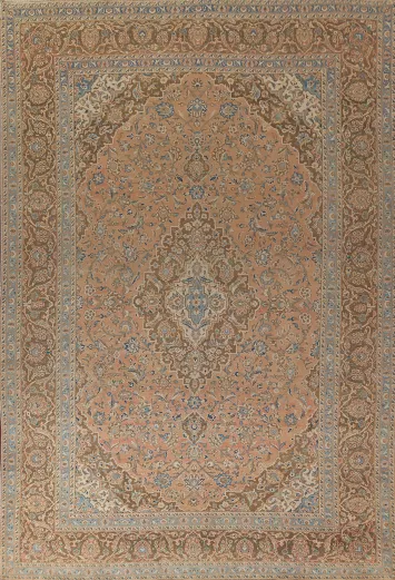 Traditional Floral Mashad Persian Area Rug 9x13