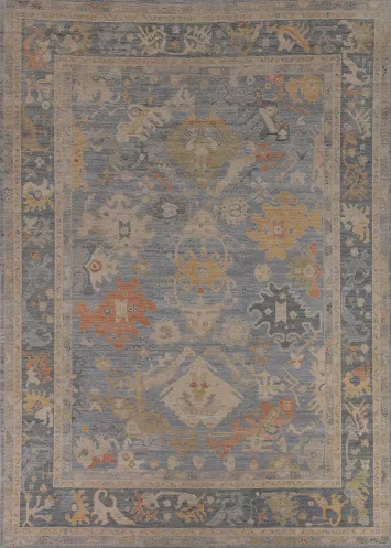 Vegetable Dye Oushak Turkish Area Rug 9x12