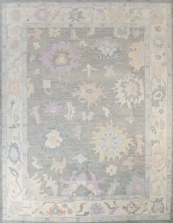 Vegetable Dye Oushak Turkish Area Rug 9x12