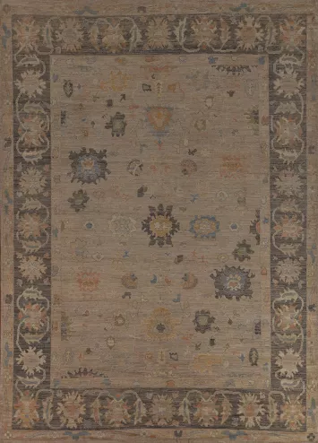 Vegetable Dye Oushak Turkish Area Rug 9x12