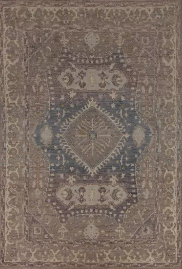 Vegetable Dye Oushak Turkish Area Rug 6x9