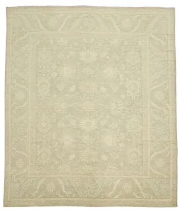 Vegetable Dye Neutral Oushak Turkish Large Rug 12x14 ft