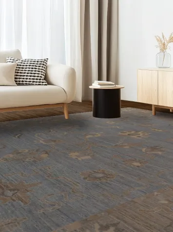 Blues & Grays Oushak Vegetable Dye Turkish Large Rug 10x14