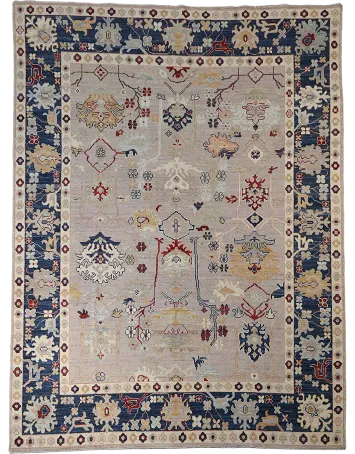 Vegetable Dye Oushak Turkish Wool Area Rug 8x10