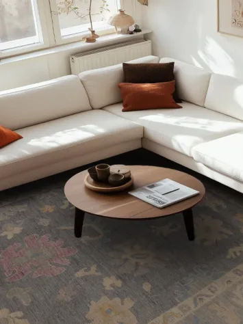 Vegetable Dye Gray Oushak Turkish Area Rug 9x13