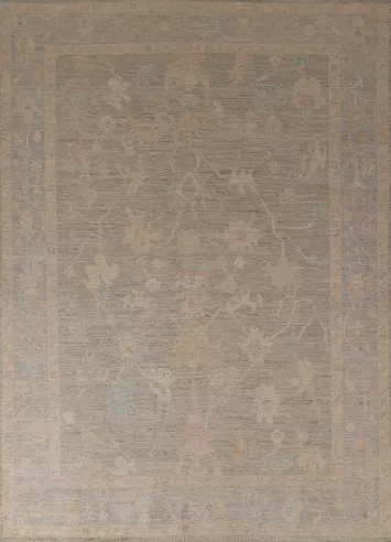 Earth Tone Oushak Vegetable Dye Turkish Area Rug 6x9