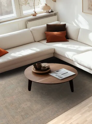 Earth Tone Oushak Vegetable Dye Turkish Area Rug 6x9