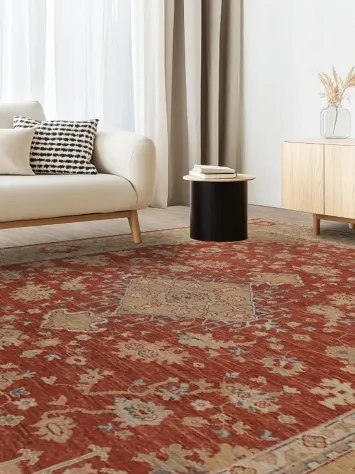 Vegetable Dye Oushak Turkish Large Rug 11x14