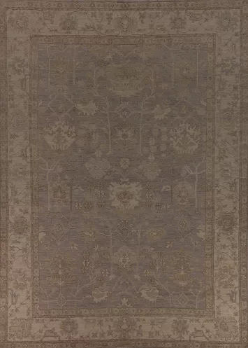 Earth Tone Wool Oushak Turkish Large Rug 10x14