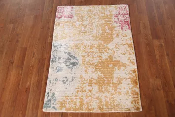 Handmade Gold Abstract Contemporary Rug 2x3