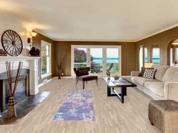 Contemporary Abstract Oriental Runner Rug 3x9