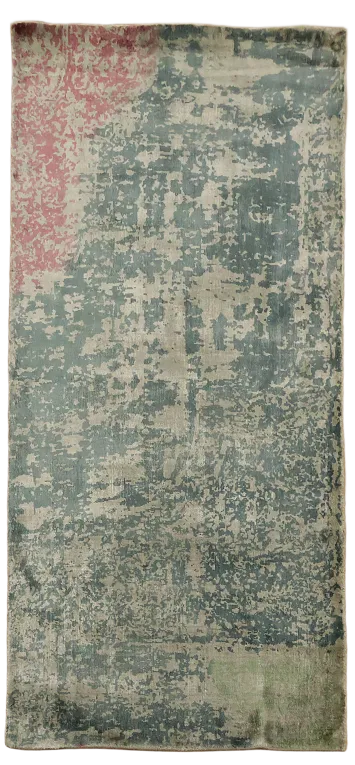 Soft Abstract Pattern Teal Rug for Modern Foyer 3'x6'