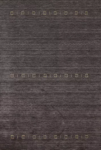 Charcoal Wool Gabbeh Indian Area Rug 5x8