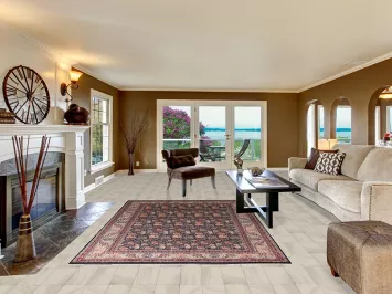 Blue Floral Aubusson Vegetable Dye Area Rug 6x9