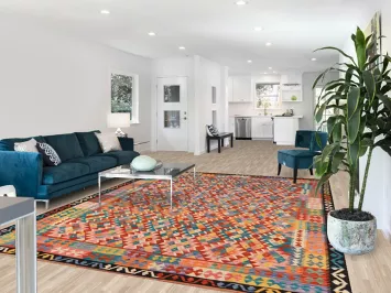 Reversible Wool Geometric Kilim Oriental Area Rug 8x11