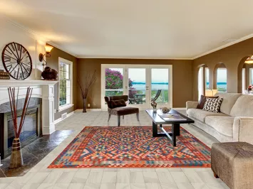 South Western Style Kilim Wool Area Rug 8x10