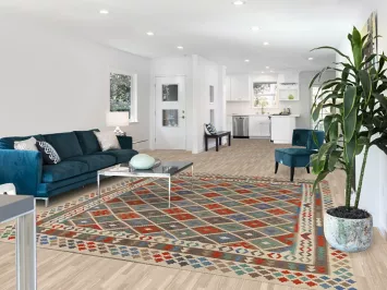 Flat Weave Trellis Kilim Wool Area Rug 8x10