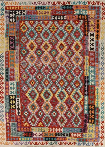 Reversible Wool Kilim Oriental Area Rug 8x11