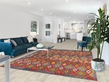 Reversible Wool Kilim Oriental Area Rug 8x10