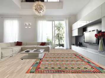 Trellis Multicolor Kilim Oriental Large Rug 10x16