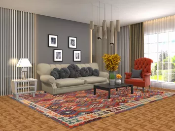 Reversible Wool Kilim Oriental Area Rug 8x11