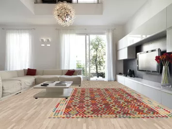 Geometric Multicolor Kilim Oriental Large Rug 10x16