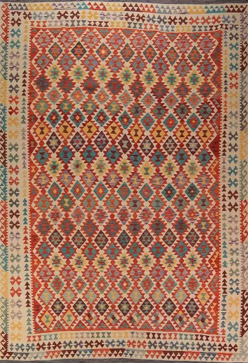 South Western Wool Kilim Oriental Area Rug 10x13