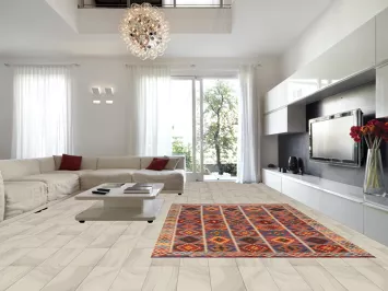 Geometric Kilim Reversible Wool Area Rug 8x12