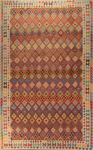 Trellis Geometric Kilim Oriental Large Rug 10x16