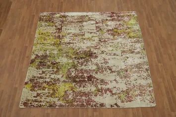 Contemporary Abstract Indian Square Rug 8x8
