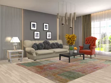 Colorful Handmade Abstract Modern Area Rug 7x9