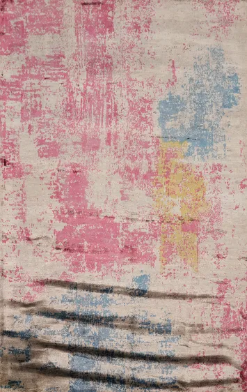 Contemporary Abstract Indian Area Rug 7x10