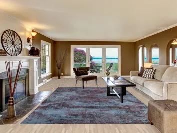 All-Over Blue Abstract Modern Area Rug 8x12